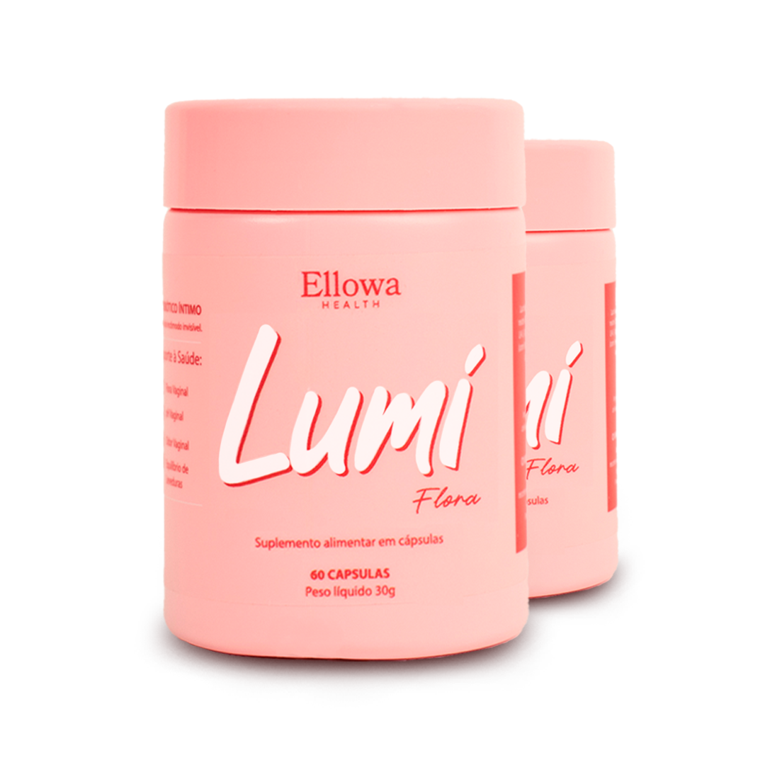 Kit 2 Lumi Flora Ellowa Health — suplemento flora vaginal 60 dias